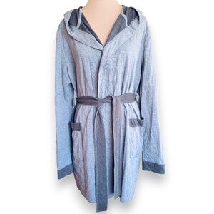 XHILARATION Gray Hooded Robe Sleepwear Belted Size S/M